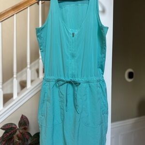 Teal Athleta Expedition Dress/Romper with Drawstring Waist
